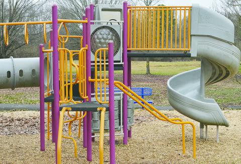 This is the playground equipment at Alexander Park in Addison. North, or directly behind this equipment, is where the stage is planned to be built.