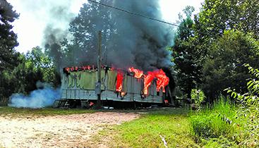 Mobile home fire in Pebble Community