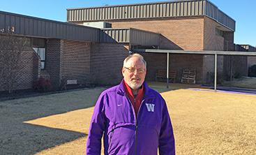 Winston County High School Principal Jeff Cole shows a HVAC unit on the high school roof  that is over 25 years old and in need of replacement, one of several units that need replacing at the school.  The newly awarded grant money from the state can be used for this project.