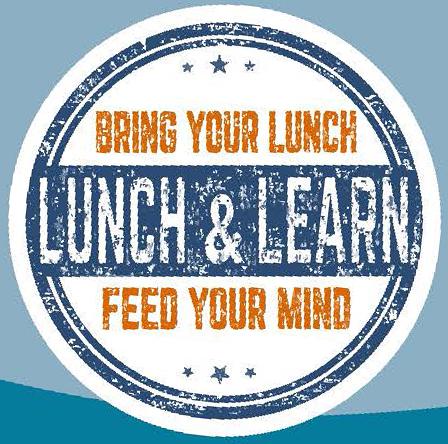 Circular graphic that reads, "Bring Your Lunch, Feed Your Mind."