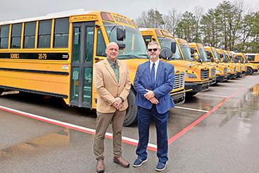 Haleyville City Schools Superintendent Dr. Bill Bishop, left, and Winston County Schools Superintendent Jeff Scott each former transportation directors for their districts, saw the need to align their school calendars to assist the bus transportation situation. 