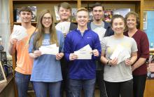 Members of the WCHS junior class, along with their class’ faculty sponsor.  From l-r:  Mitchell Taylor, Caroline Tidwell, Hunter Fields, Drew Harris, Logan Lewis, Skylar Mosher and Frances Gillentine. 