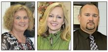 The new district administrators for Winston County Schools, from l-r:  Jennifer Baker, who was serving as Lynn Elementary School’s principal; Marla Murrah, who was serving as Meek High School’s principal and Todd Tittle, who was serving as Lynn High School’s principal.  