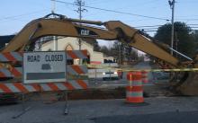 Motorists in the area of Highway 13 at 25th Street are being advised that section of road is closed until at least Friday during an ongoing sewer project.