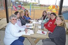 Planning the Arley Day festival at Hamner, park, where the festival will be held, are, clockwise from bottom left, Arley Women’s Club members Sara Little, Jane Schirah, Gail Pisani, Montie Pafford, Beth Sargent, Anne Knowlton, Jessie Burns and Sandy Schwarz.