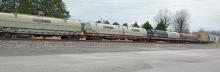 This Norfolk Southern train has been blocking the intersection with County Road 356 since 6 a.m. January 23, creating major problems for businesses on the other side
