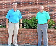 New Lynn Elementary Principal Michael Nanney, left, is replacing Brad Alsup, right who will now be working as director of alternative school and truancy for Winston County Schools.