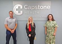 From left, David Jones, executive director for Capstone Health, Capstone Nurse Practitioners Angela McNutt and Holly Whitman.